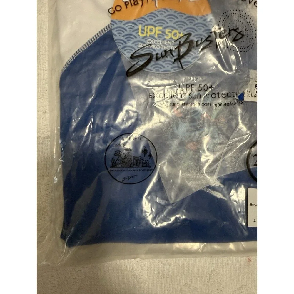 NWT SunBusters Buttercup Rash Guard 2/3Y UPF 50+ Navy & Pink Koala Girl Swim Top